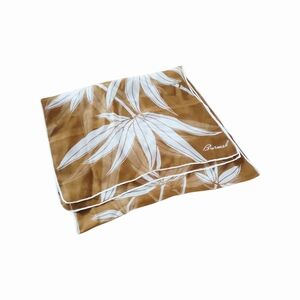 Vintage MCM Burmel Tan & White Bamboo Rectangle Scarf